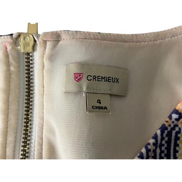 Daniel Cremieux Women's 4 Sleeveless Orange Blue Dress Patterned Polyester Blend - Picture 4 of 14